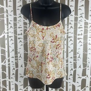 Silk Floral Print Camisole Top M